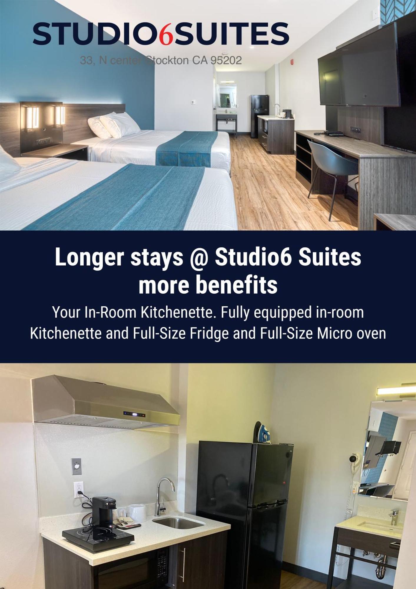 Studio 6 Suites Stockton, Ca Waterfront Eksteriør bilde